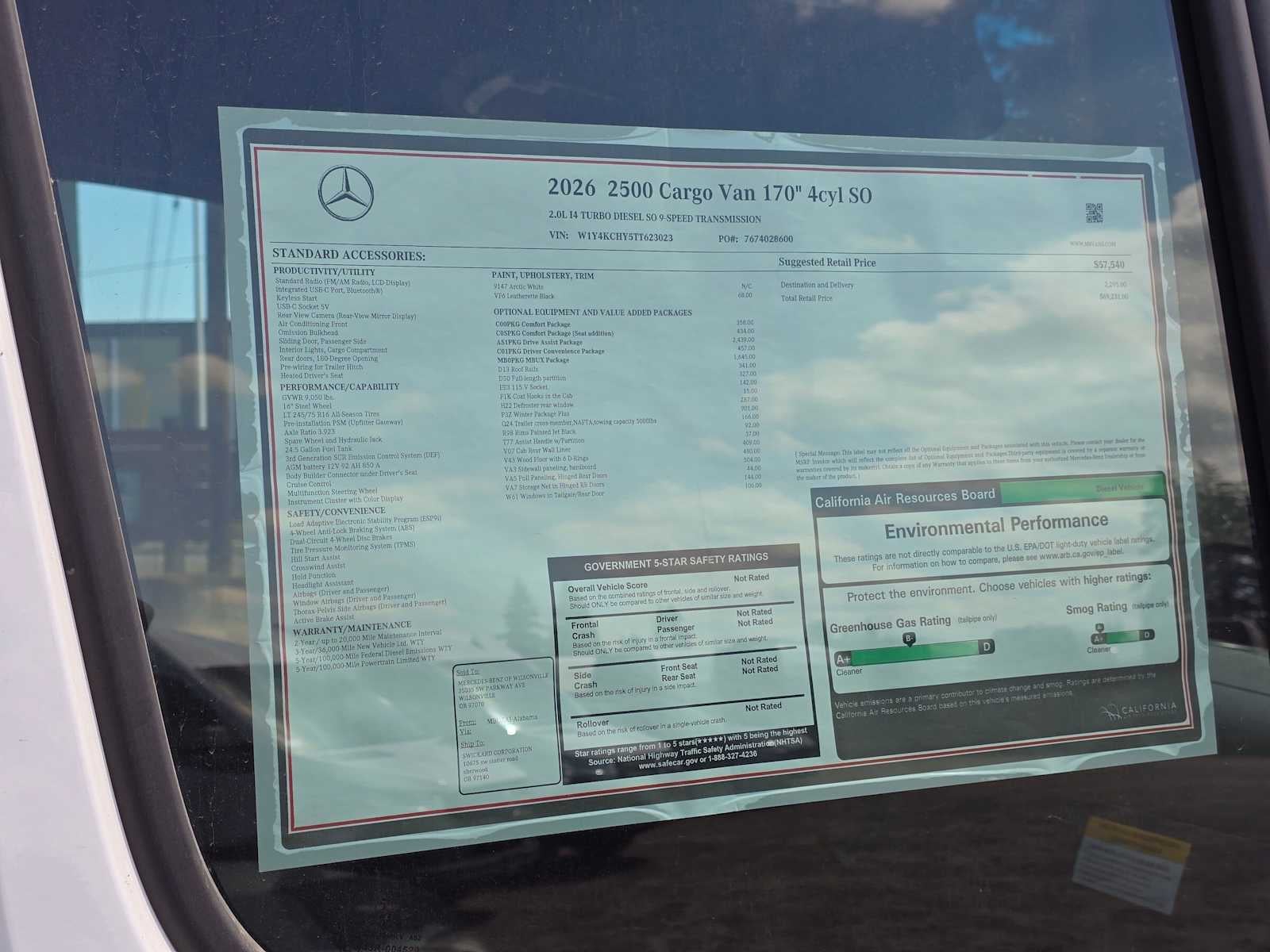 2026 Mercedes-Benz Sprinter 2500 High Roof I4 Diesel 170 RWD