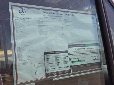 2026 Mercedes-Benz Sprinter Cargo 2500 High Roof I4 Diesel 170 RWD
