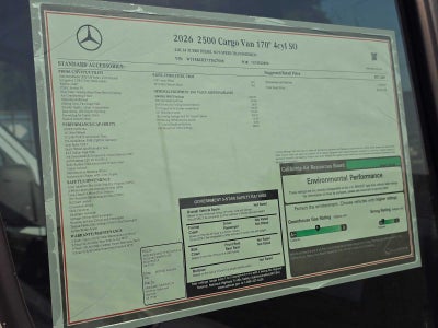 2026 Mercedes-Benz Sprinter Cargo 2500 High Roof I4 Diesel 170 RWD