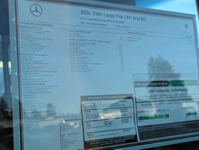 2026 Mercedes-Benz Sprinter 2500 Standard Roof I4 Diesel HO 144" RWD