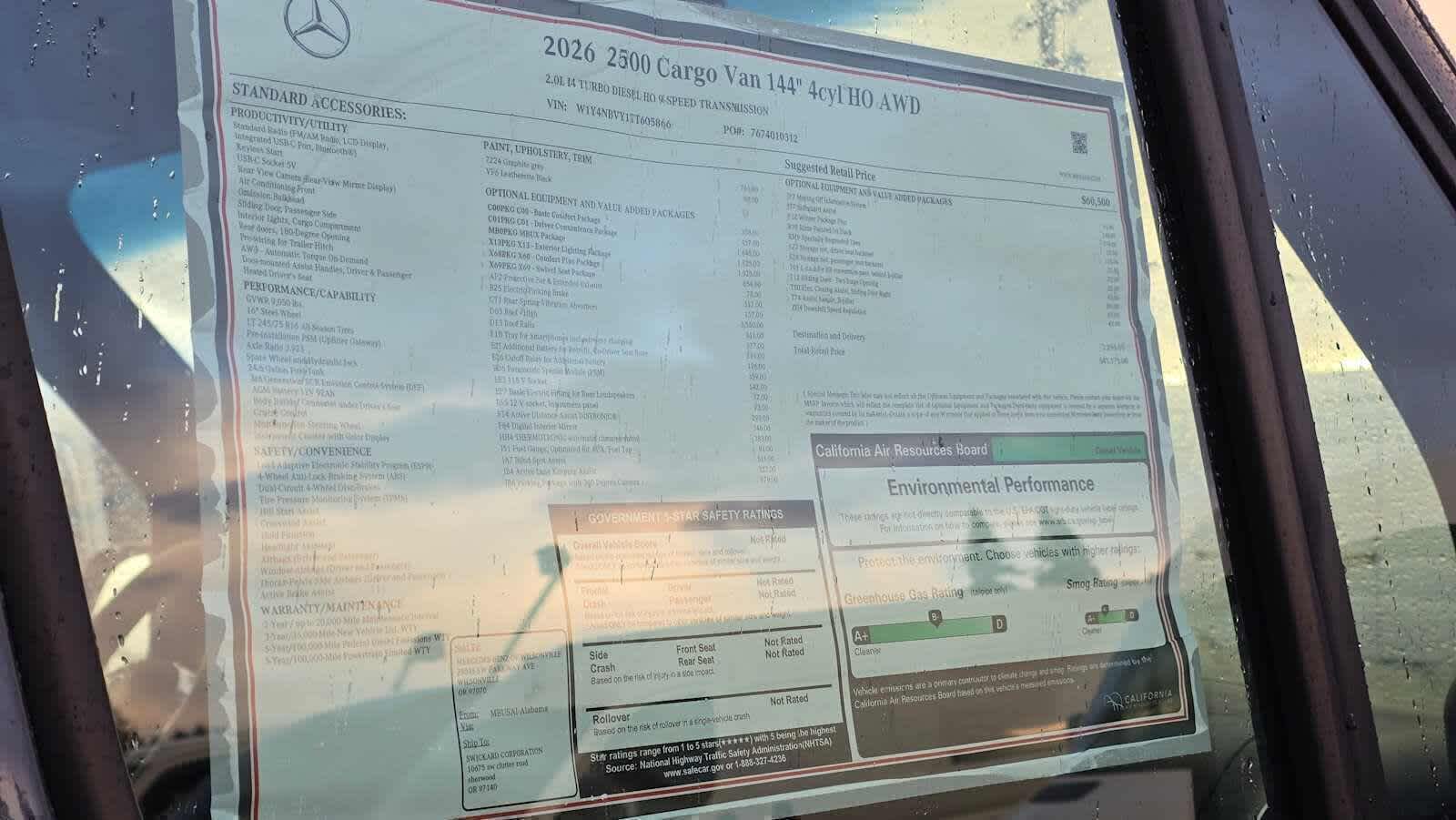 2026 Mercedes-Benz Sprinter 2500 Standard Roof I4 Diesel HO 144 AWD