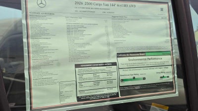 2026 Mercedes-Benz Sprinter 2500 Standard Roof I4 Diesel HO 144" AWD