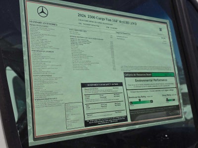 2026 Mercedes-Benz Sprinter 2500 Standard Roof I4 Diesel HO 144 AWD