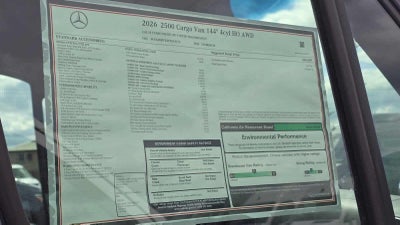 2026 Mercedes-Benz Sprinter 2500 Standard Roof I4 Diesel HO 144 AWD