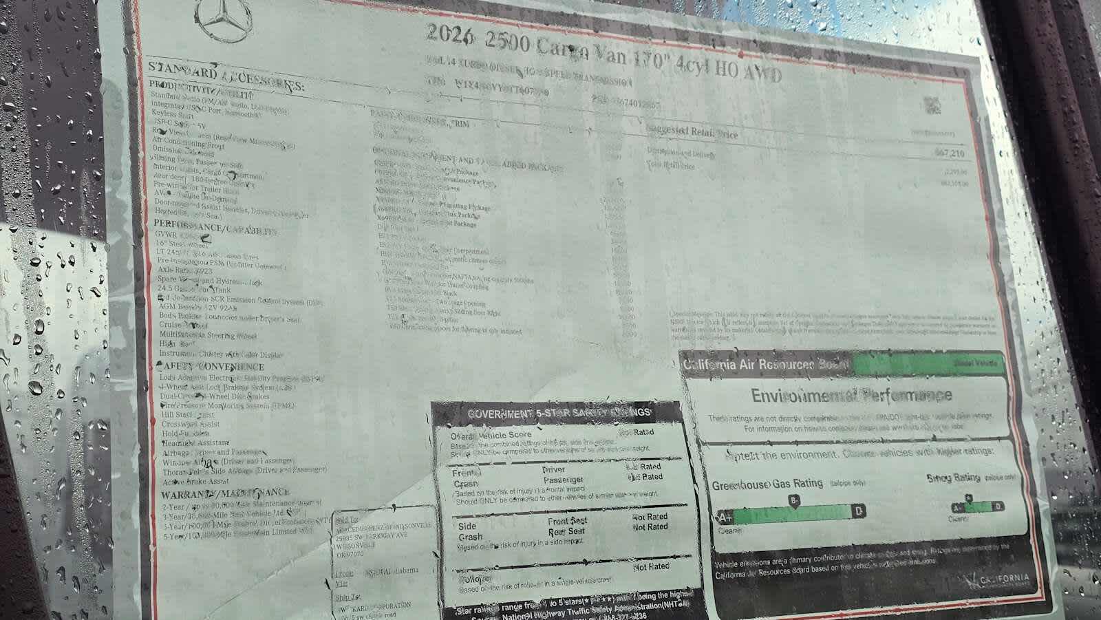 2026 Mercedes-Benz Sprinter 2500 High Roof I4 Diesel HO 170" AWD