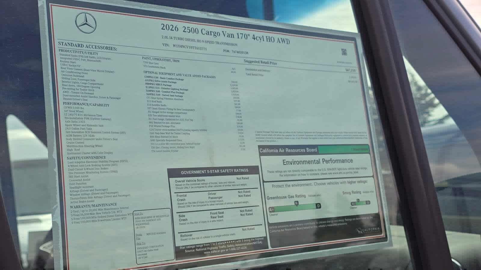 2026 Mercedes-Benz Sprinter 2500 High Roof I4 Diesel HO 170 AWD