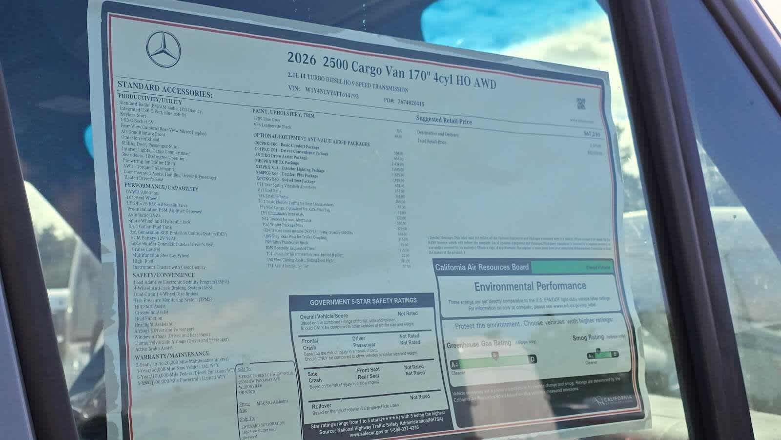 2026 Mercedes-Benz Sprinter 2500 High Roof I4 Diesel HO 170 AWD