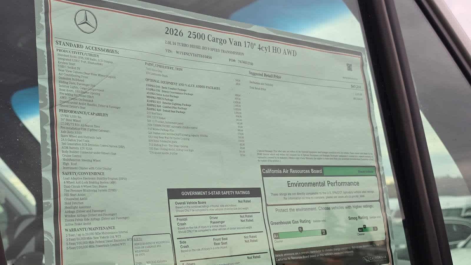 2026 Mercedes-Benz Sprinter 2500 High Roof I4 Diesel HO 170 AWD