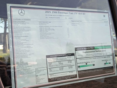 2025 Mercedes-Benz Sprinter Passenger Van 2500 High Roof I4 Diesel 170" RWD