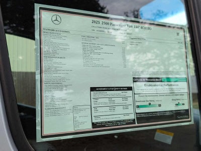 2025 Mercedes-Benz Sprinter Passenger Van 2500 Standard Roof I4 Diesel HO 144 RWD