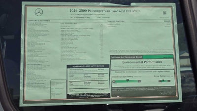 2026 Mercedes-Benz Sprinter Passenger Van 2500 Standard Roof I4 Diesel HO 144 AWD
