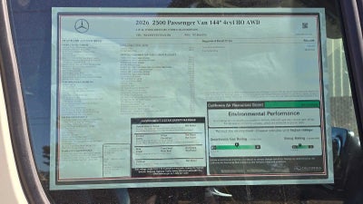 2026 Mercedes-Benz Sprinter Passenger Van 2500 Standard Roof I4 Diesel HO 144 AWD