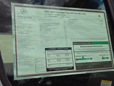 2026 Mercedes-Benz Sprinter Passenger Van 2500 Standard Roof I4 Diesel HO 144 AWD