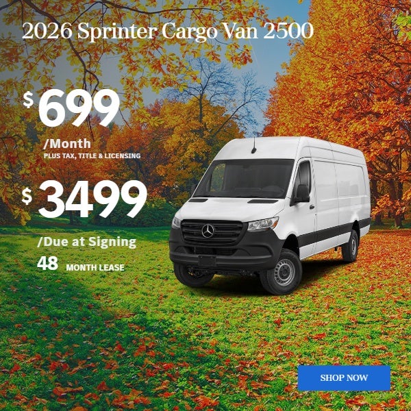 2026 Sprinter Cargo Van 2500: $699/mo